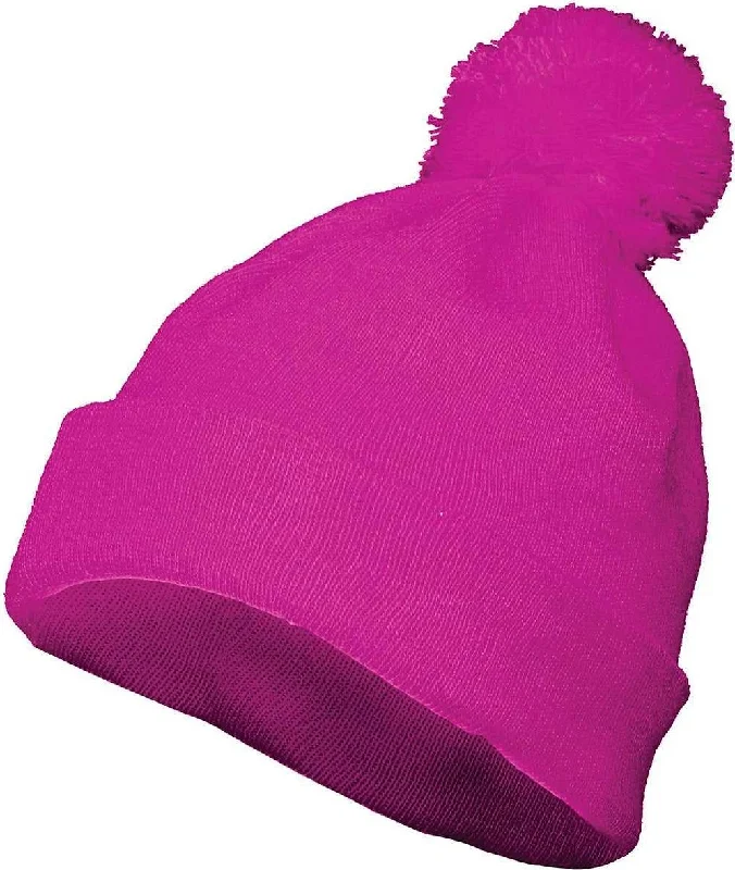 Augusta 6816 Pom Beanie - Power Pink