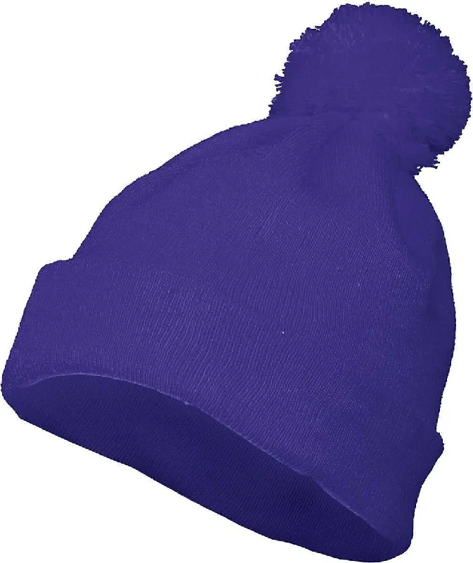 Augusta 6816 Pom Beanie - Purple