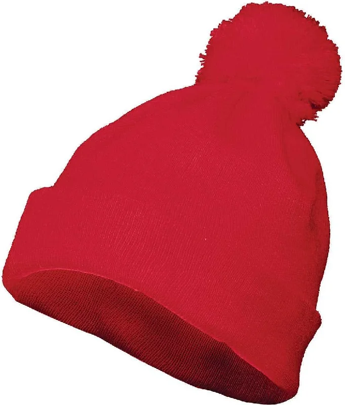 Augusta 6816 Pom Beanie - Red