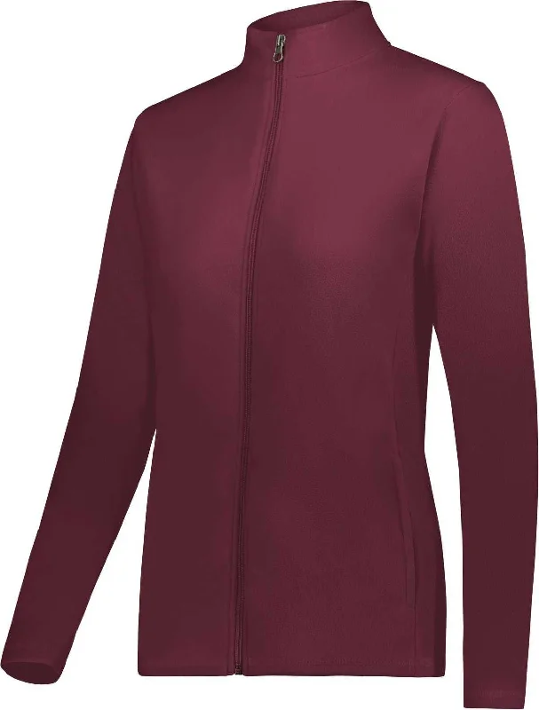 Augusta 6862 Ladies Micro-Lite Fleece Full-Zip Jacket - Maroon (Hlw)