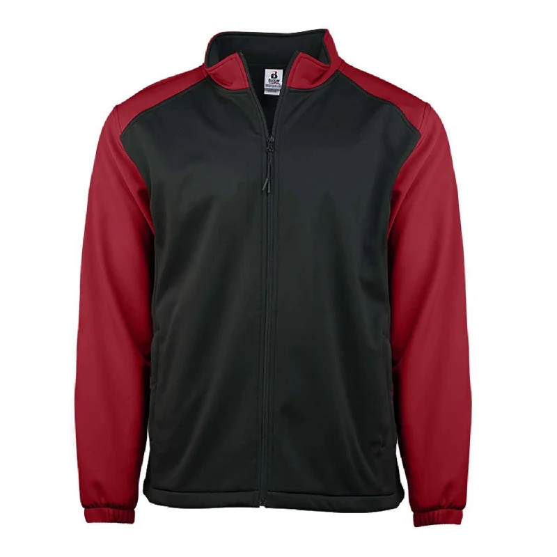 Badger Sport 7650 Sport Soft Shell Jacket - Black Red