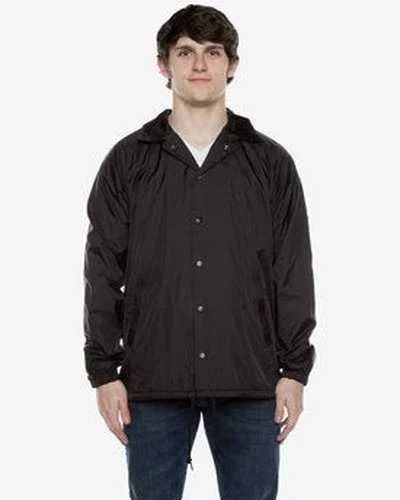 Beimar WB103M Unisex Nylon Coaches Jacket - Black