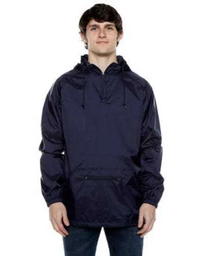 Beimar WB107BG Unisex Nylon Packable Pullover Anorak Jacket - Deep Navy