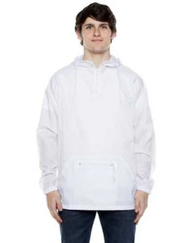 Beimar WB107BG Unisex Nylon Packable Pullover Anorak Jacket - White