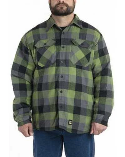 Berne SH69 Men's Timber Flannel Shirt Jacket - Plaidark Grayeen