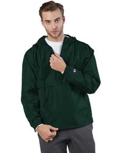 Champion CO200 Adult Packable Anorak 1 4 Zip Jacket - Dark Green