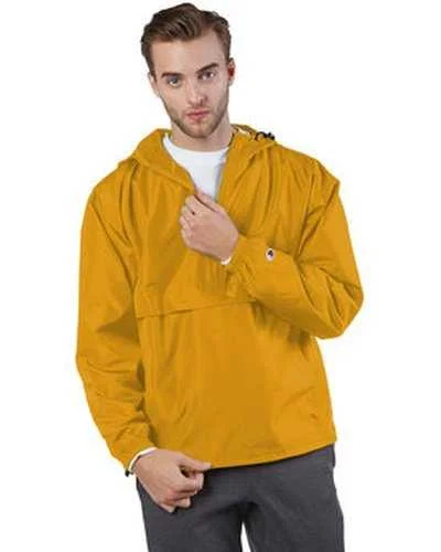 Champion CO200 Adult Packable Anorak 1 4 Zip Jacket - Gold