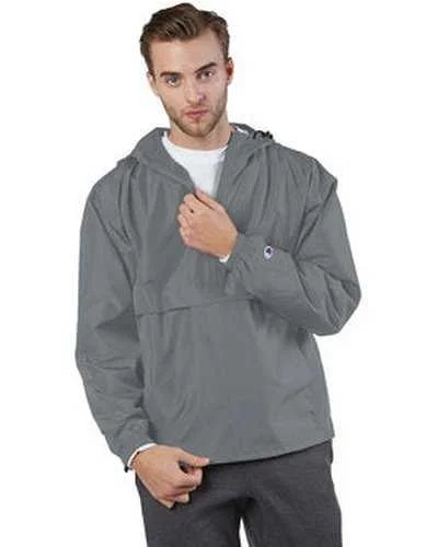 Champion CO200 Adult Packable Anorak 1 4 Zip Jacket - Graphite