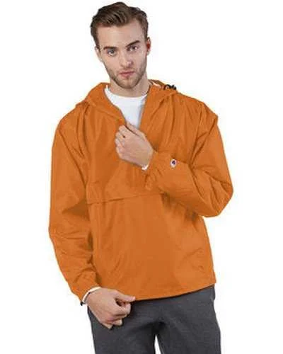 Champion CO200 Adult Packable Anorak 1 4 Zip Jacket - Orange