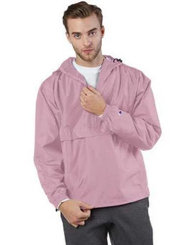 Champion CO200 Adult Packable Anorak 1 4 Zip Jacket - Pink Candy