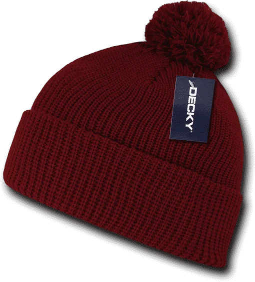 Decky 686 Pom Pom Acrylic Beanie - Red