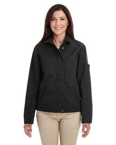 Harriton M705W Ladies' Auxiliary Canvas Work Jacket - Black