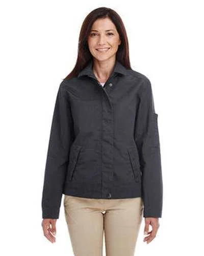 Harriton M705W Ladies' Auxiliary Canvas Work Jacket - Dark Charcoal