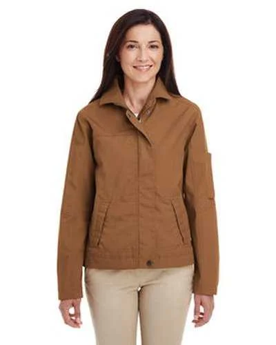 Harriton M705W Ladies' Auxiliary Canvas Work Jacket - Duck Brown