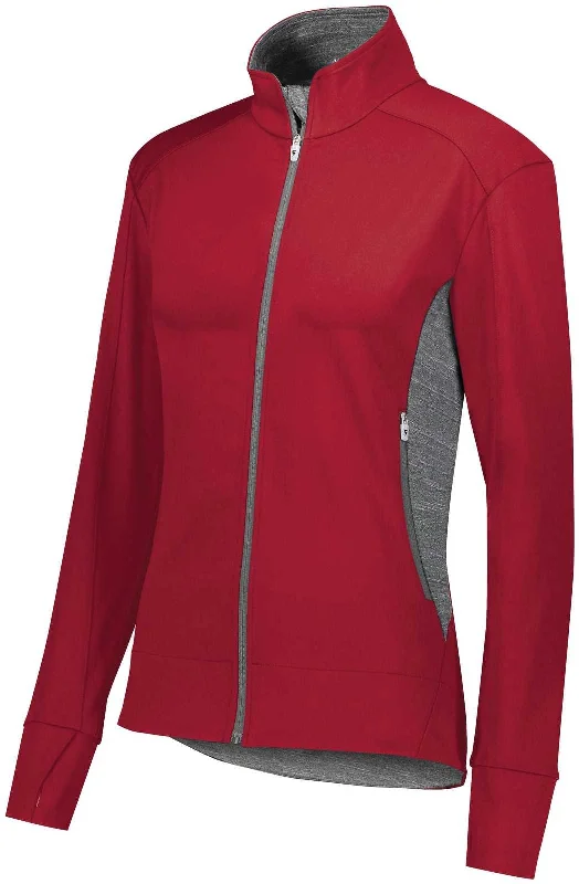 High Five 371262 Ladies Free Form Jacket - Scarlet Carbon Heather