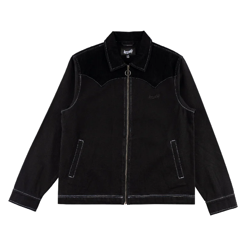 Outlaw Western Yoke Canvas Jacket - Black