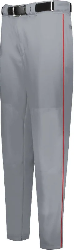 Russell R11Lgb Youth Piped Diamond Series Baseball Pant 2.0 - Baseball Gray True Red