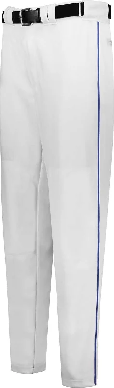 Russell R11Lgb Youth Piped Diamond Series Baseball Pant 2.0 - White Royal