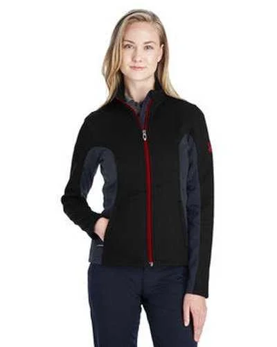 Spyder 187335 Ladies' Constant Full-Zip Sweater Fleece Jacket - Black Plr Red