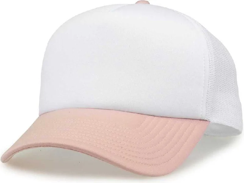 The Game GB473 Foam Front Trucker Cap - White Cameo