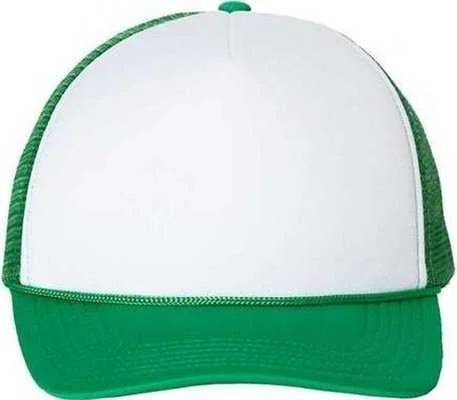 Valucap VC700 Foam Mesh-Back Trucker Cap - White Kelly