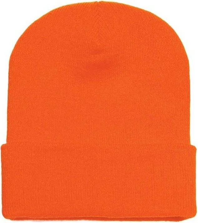 Yupoong 1501KC Classics Cuffed Knit Beanie - Blaze Orange